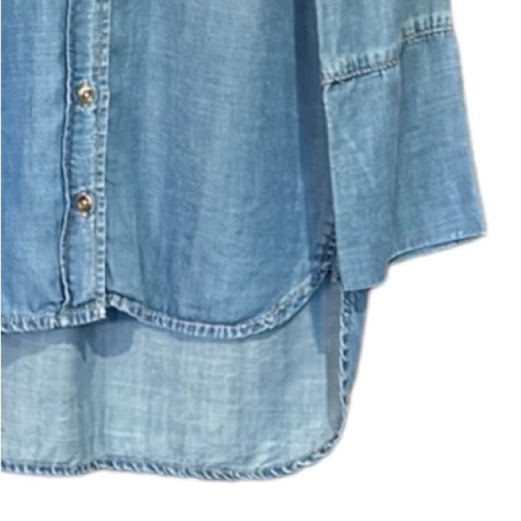 Cloth & Stone Tencel 3/4 Sleeve Button Down Tunic Top  XS - Picture 3 of 9